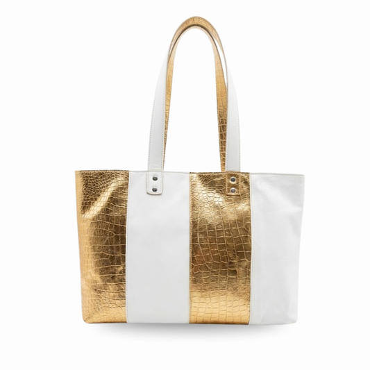 Cartera Oslo Dorado c/Blanco Combinada